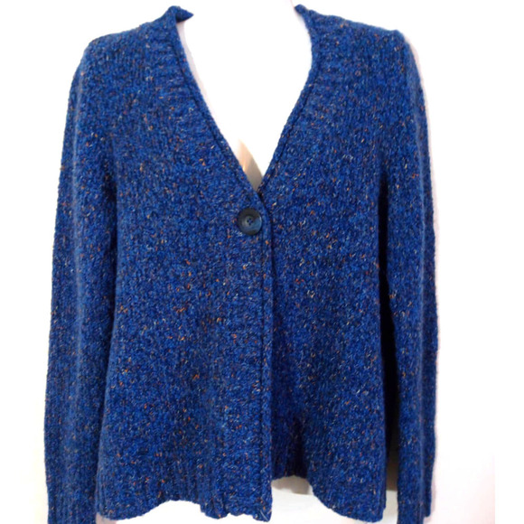 Charter Club Women Sz M Blue Sweater Cardigan Knit Work Office Business Casual - Picture 1 of 6